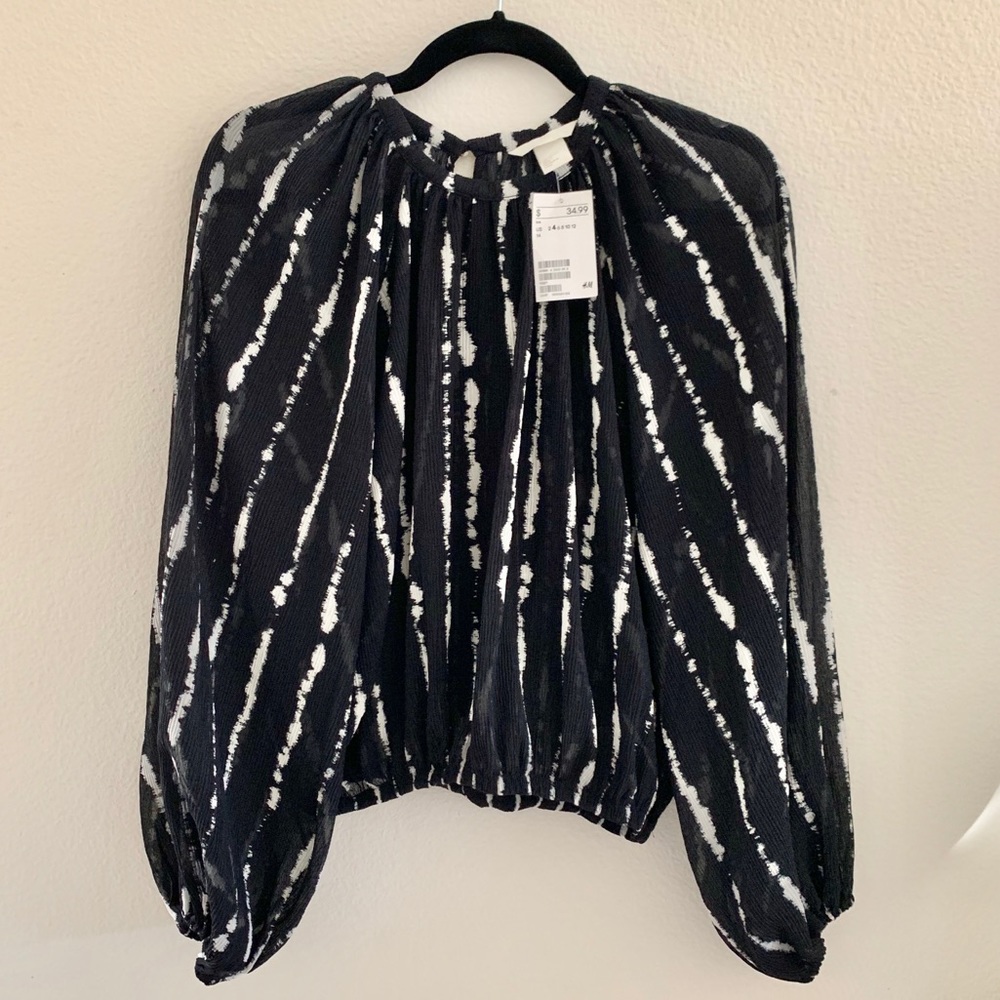 H&M Sheer Printed Blouse